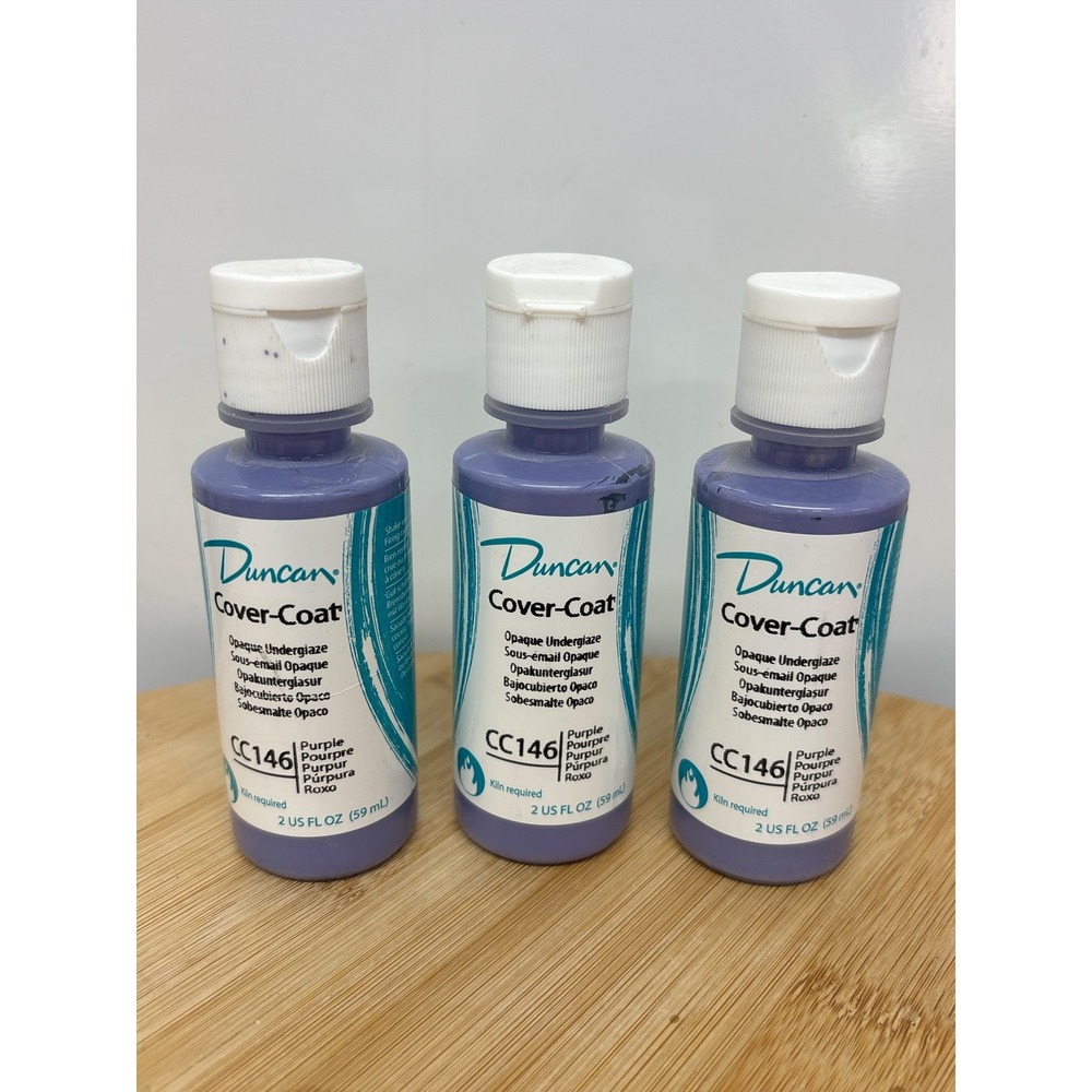 Duncan Covercoat Glazes Purple CC 146 2oz. Bottles Lot of 3 Bottles NEW